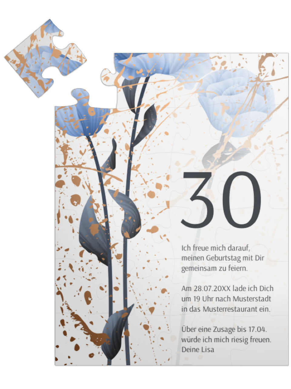 "Modern Tulips 30" in Hochformat babyblau