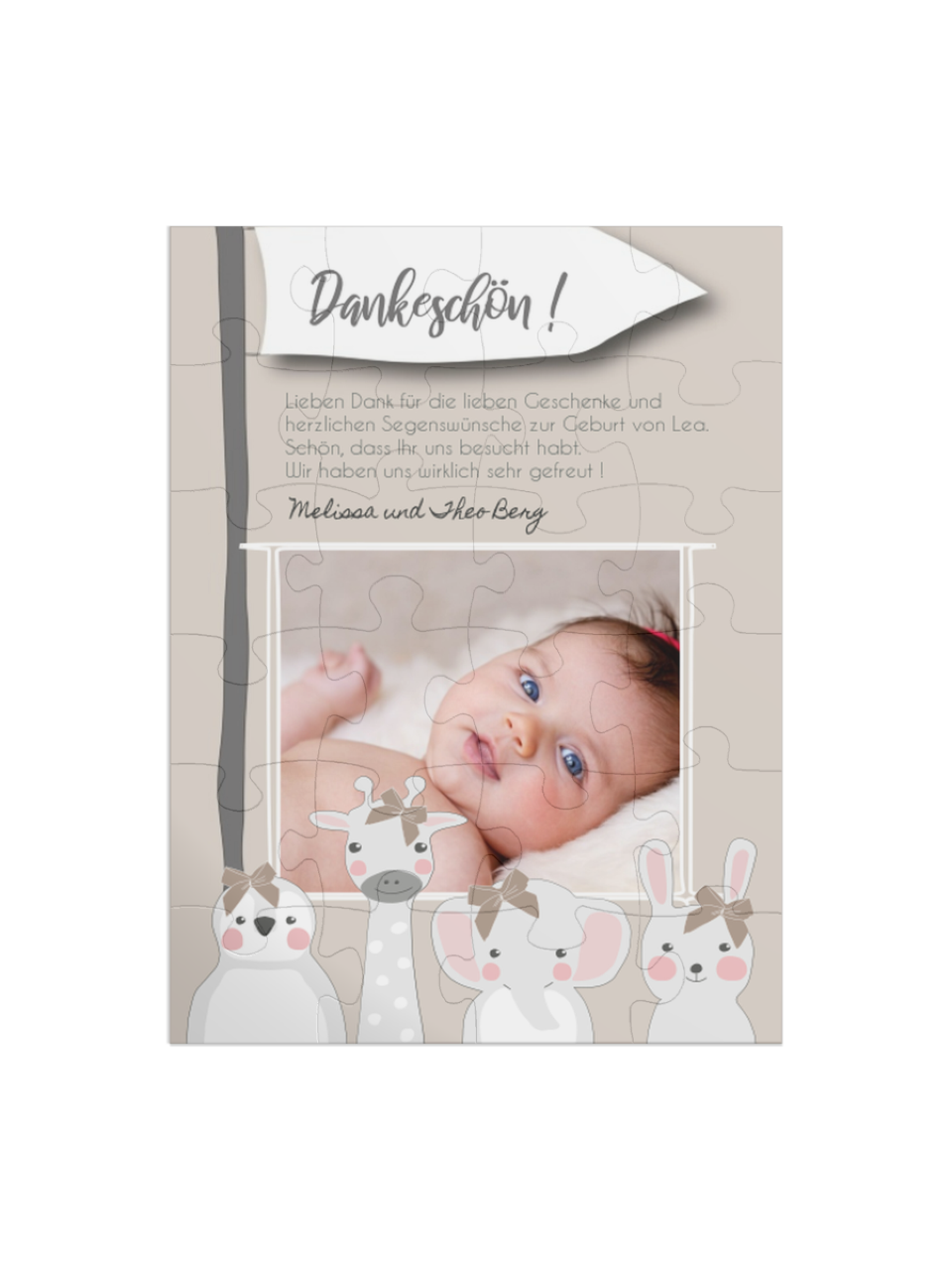 "Tierisch wild" in Hochformat beige