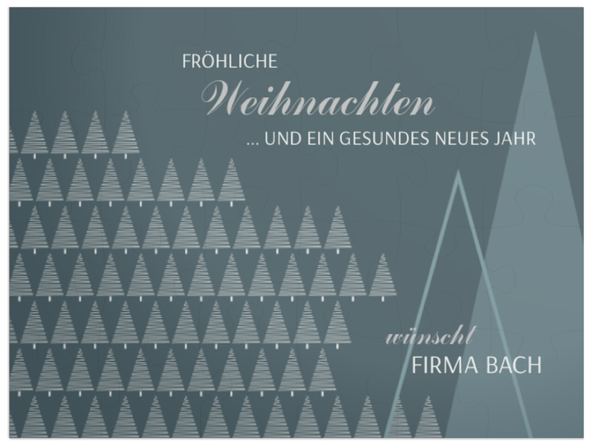 "Christmastree" in Hochformat taubenblau