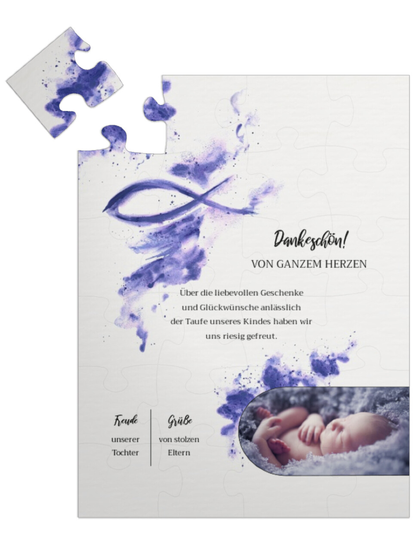 "Aquarell" in Hochformat violett